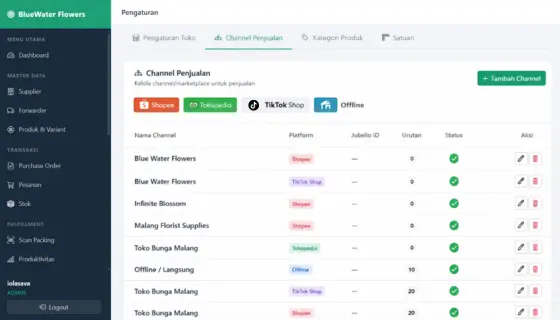 Aplikasi mobile Bluewaterflowers.id — manajemen toko dan POS oleh Hexa Teknologi Kreasindo