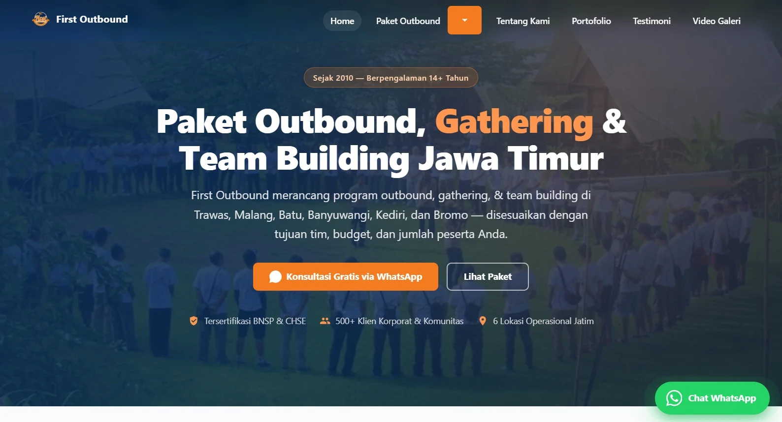 First Outbound website