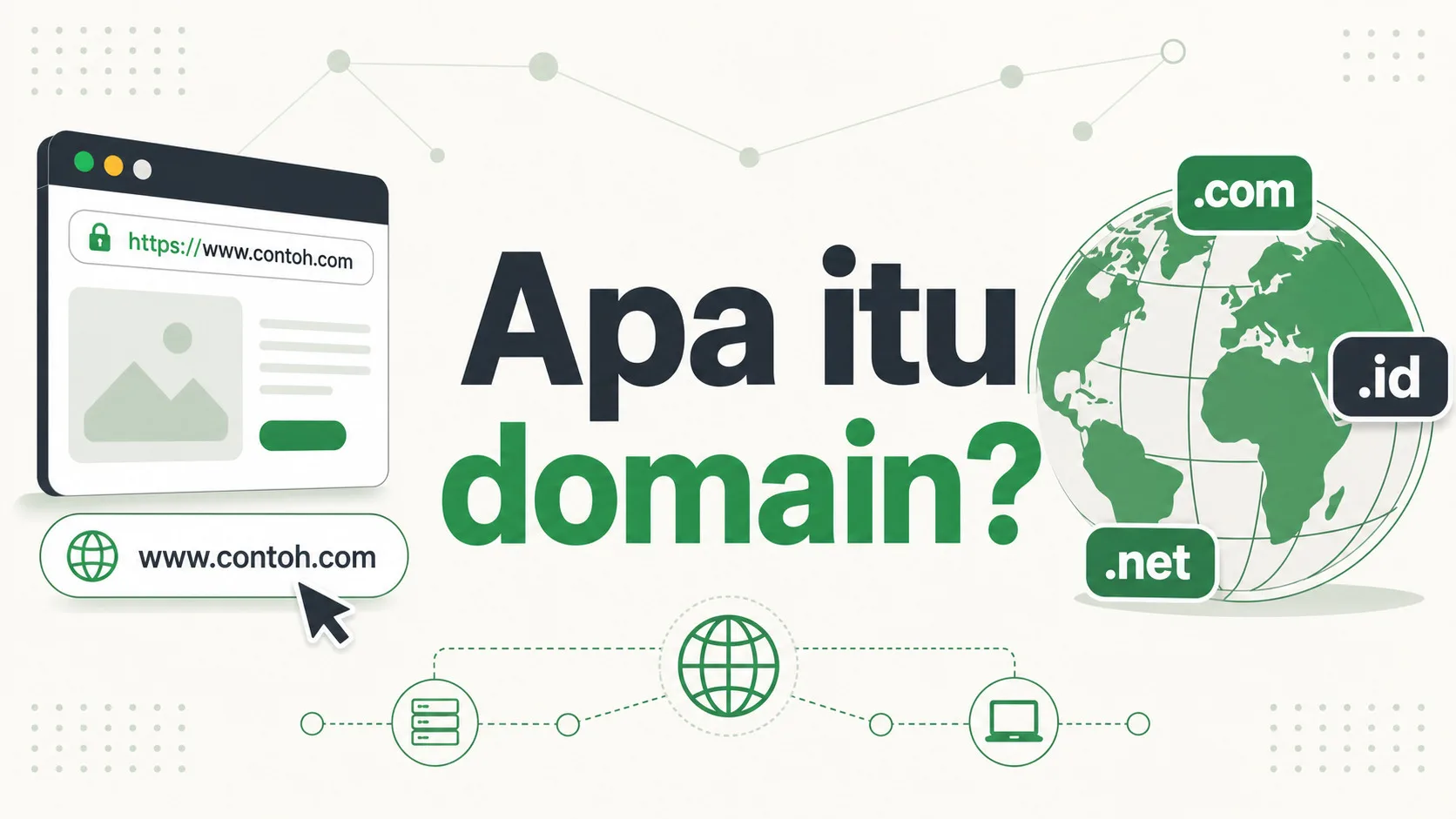 Ilustrasi domain sebagai alamat di internet