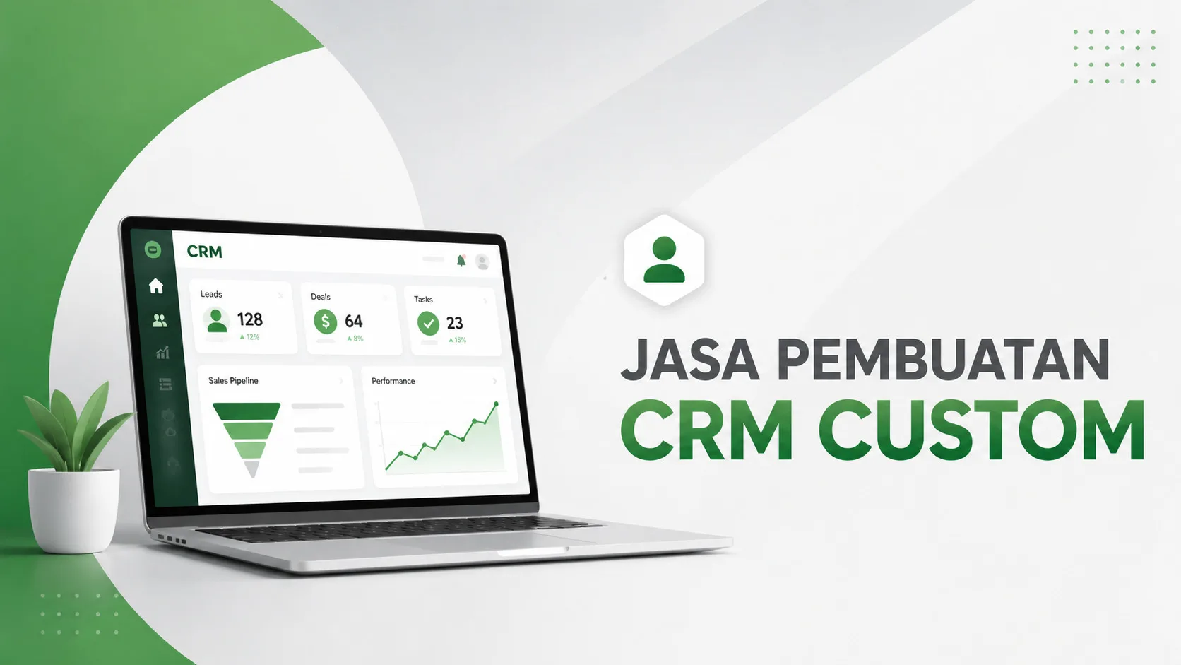 Tampilan pipeline / dashboard CRM custom buatan Hexa