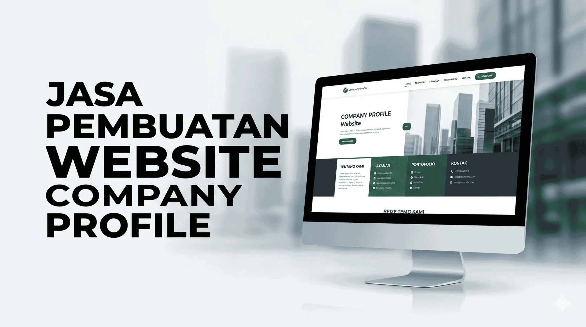 Contoh website company profile elegan buatan Hexa Teknologi Kreasindo Malang