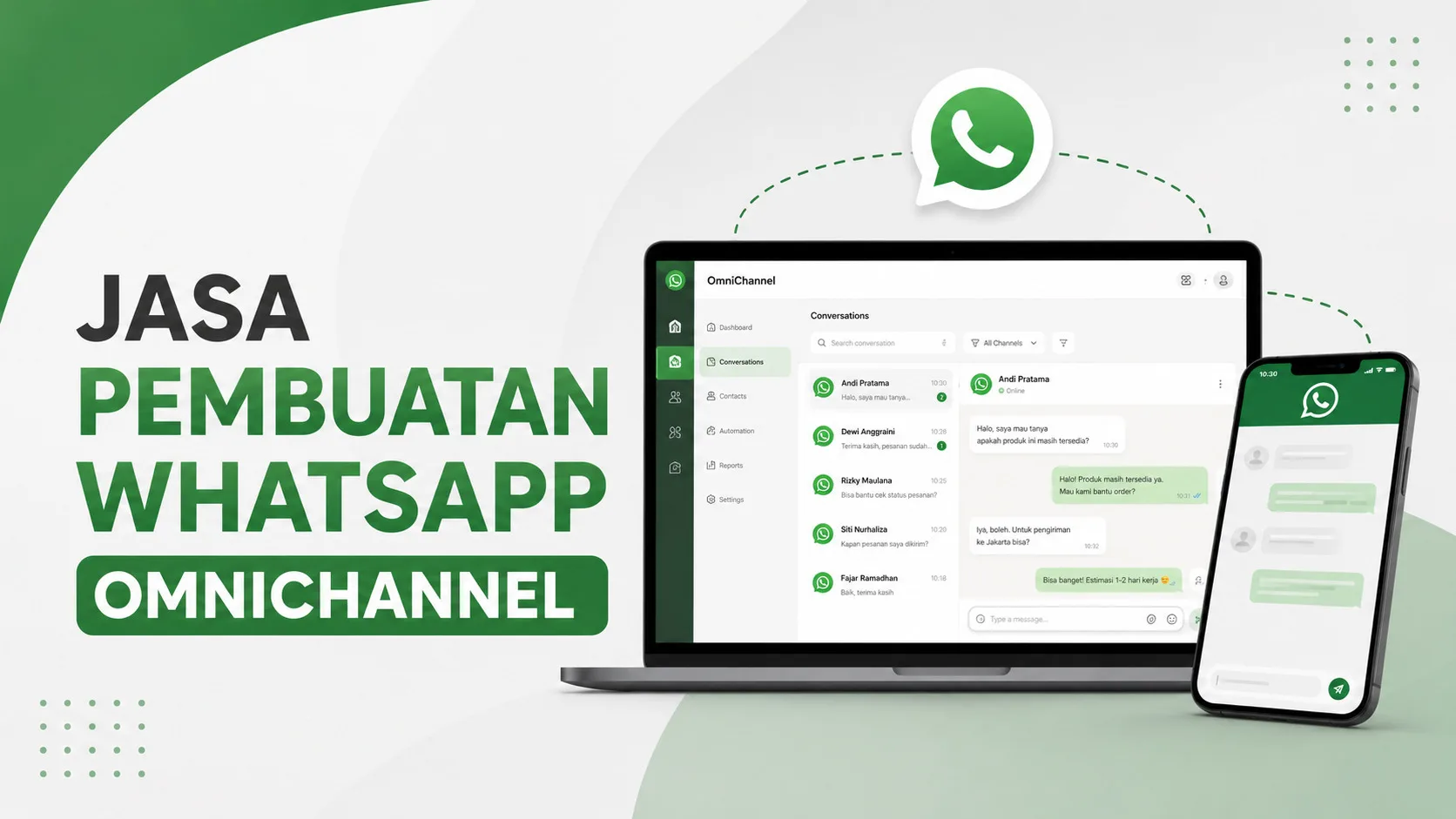 Tampilan inbox omnichannel menyatukan WhatsApp & saluran chat lain