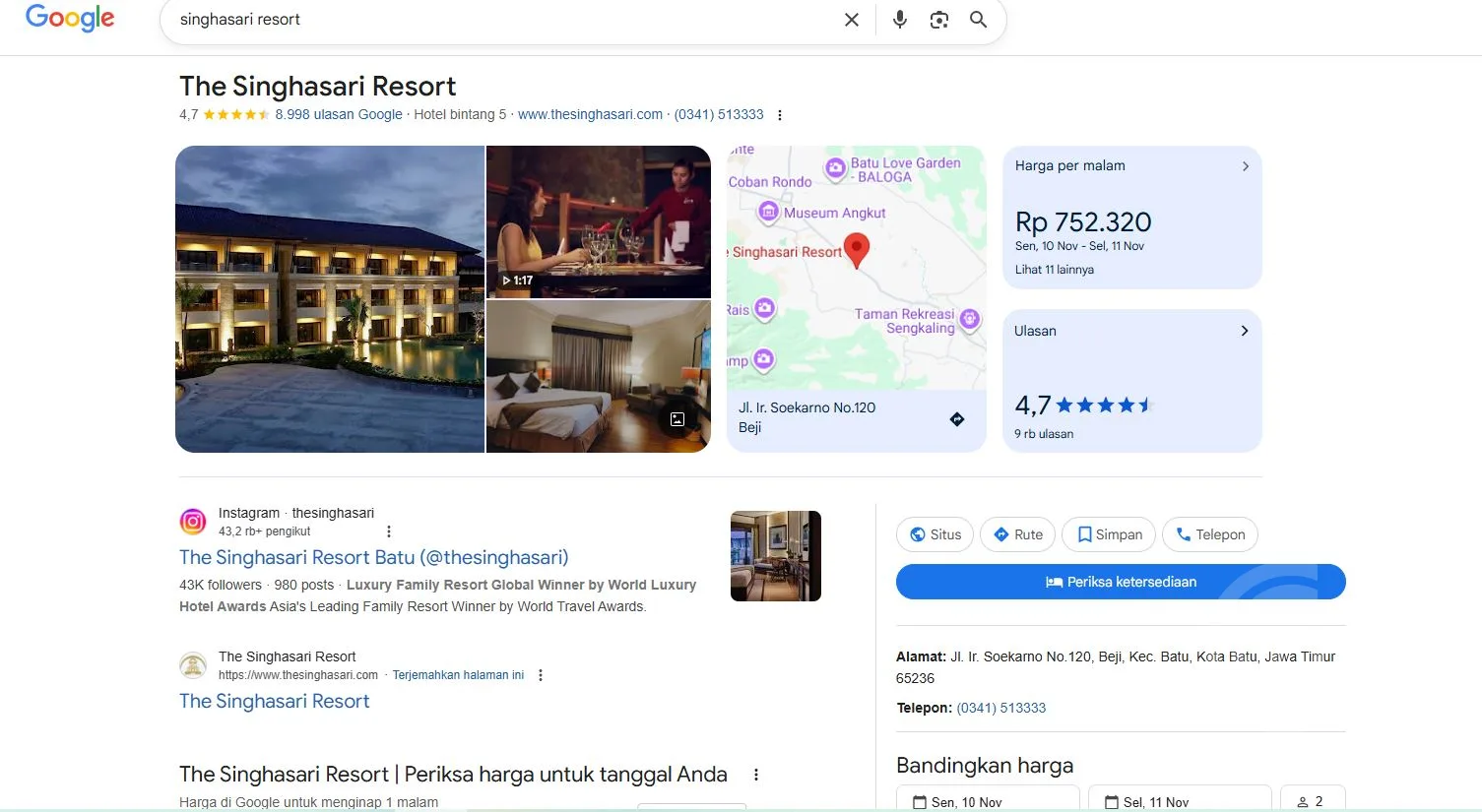 Contoh local citation di direktori bisnis online untuk SEO lokal